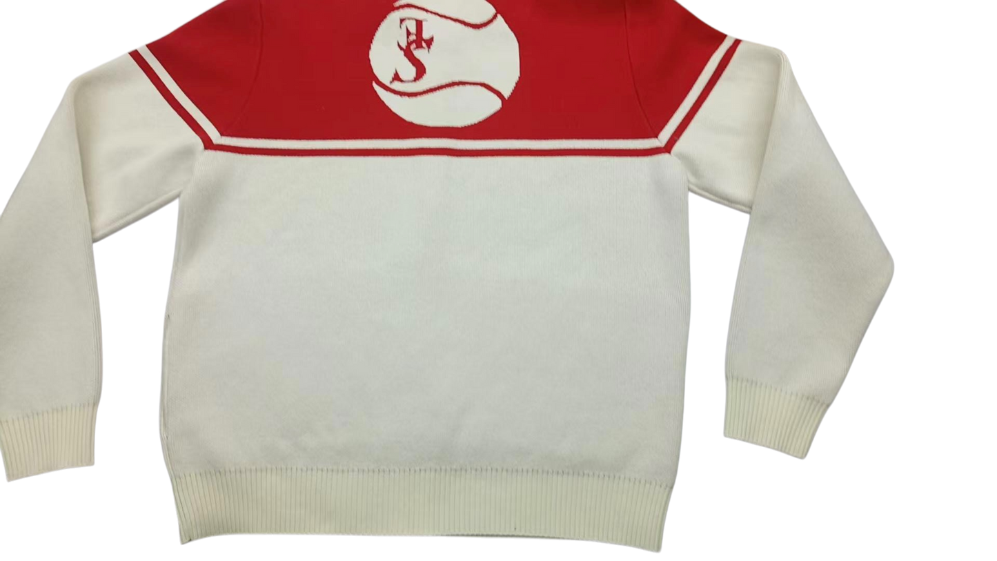 RED & CREAM TENNIS TRACK JACKET