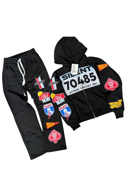 70485 BLACK SET featuring lightweight cotton hoodie and pants, perfect for any weather conditions.
