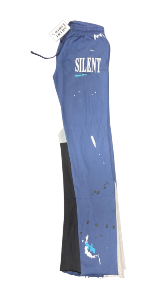 NAVY SILENT STACK PANTS