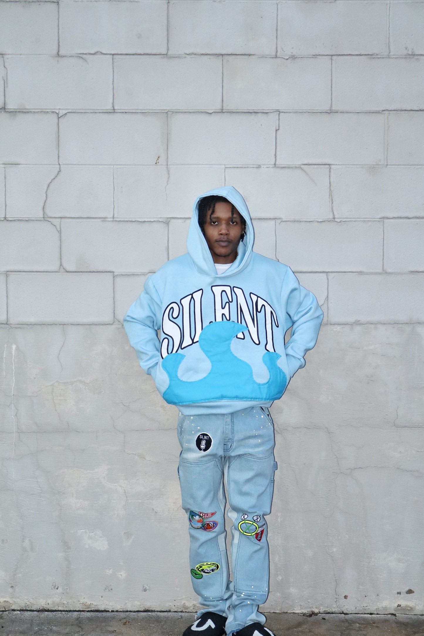 BLUE SILENT WAVE HOODIE
