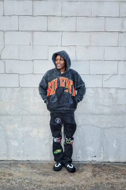 BLACK SILENT WAVE HOODIE