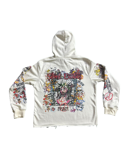 SILENT PEACE CROP HOODIE