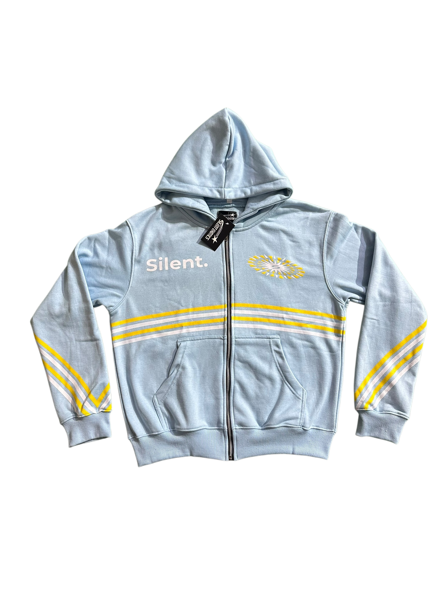 SILENT STRIPE HOODIE BLUE