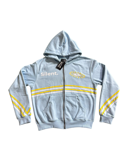 SILENT STRIPE HOODIE BLUE