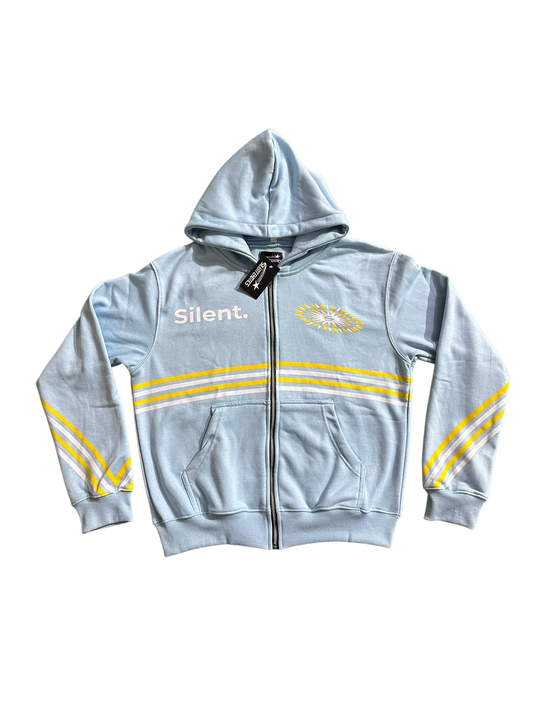 SILENT STRIPE HOODIE BLUE