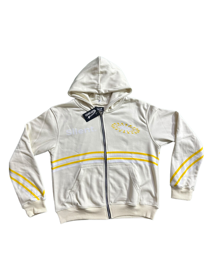 SILENT STRIPES HOODIE CREAM