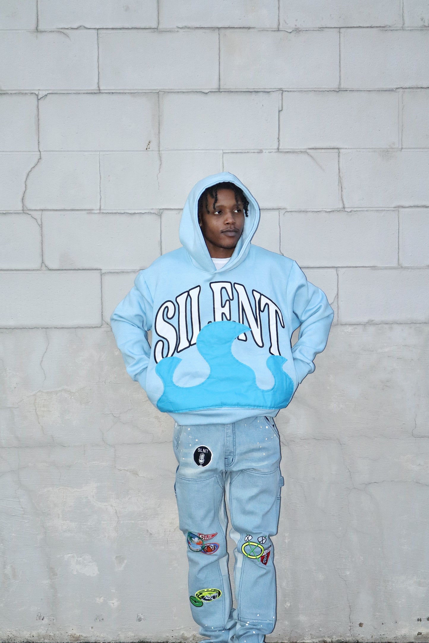 BLUE SILENT WAVE HOODIE