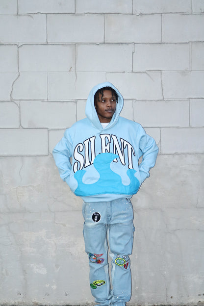 BLUE SILENT WAVE HOODIE