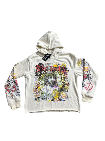 SILENT PEACE CROP HOODIE