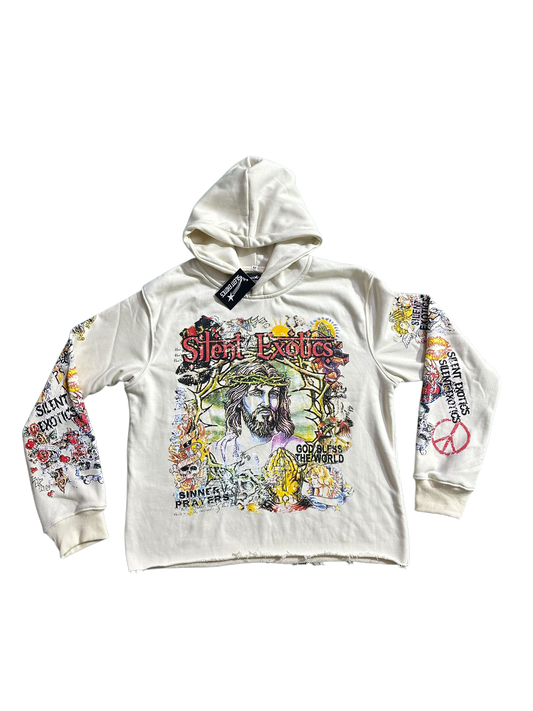 SILENT PEACE CROP HOODIE